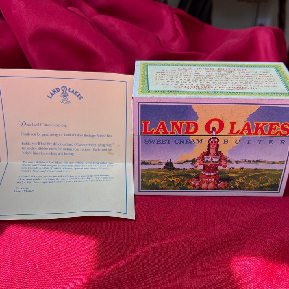 Land O Lakes Sweet Cream Butter Heritage Recipe Box - Vintage Graphic
